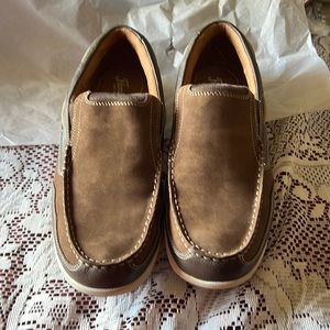 Florsheim | Men's Lakeside Moc Toe Slip On 11XW Brown Slip Resistant Non-Marking